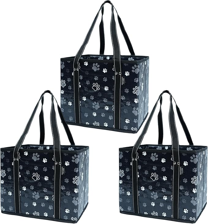 BeeGreen Large Waterproof Reusable Bags Christmas Heavy Duty Shopping Tote for Groceries Pool Gift with Webbing Handles