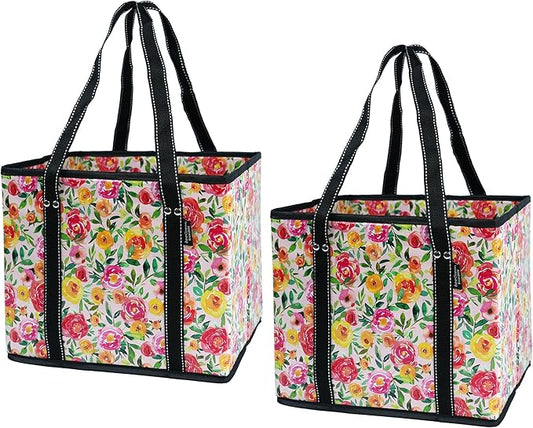 BeeGreen Large Waterproof Reusable Bags Christmas Heavy Duty Shopping Tote for Groceries Pool Gift with Webbing Handles