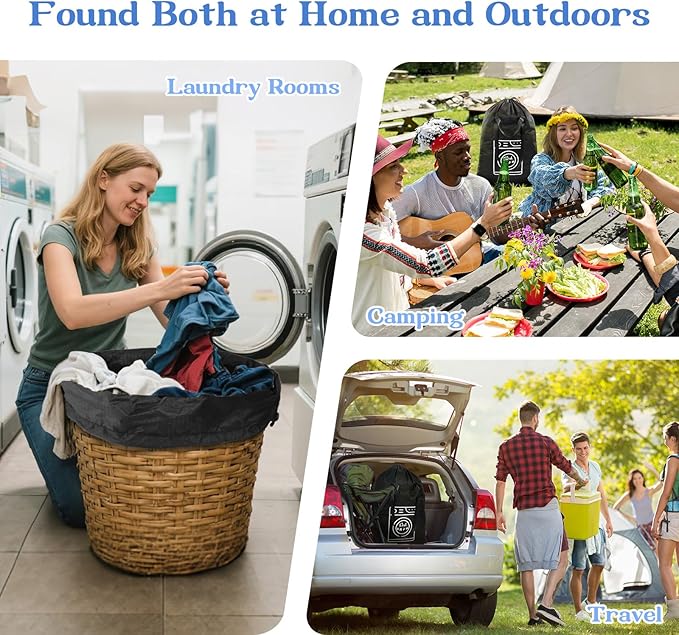 MissBoy Heavy Duty Laundry Bag, Machine Washable Nylon, Splash-Resistant Dirty Clothes Storage Bag with Drawstring & Handles丨Lightweight, Foldable & Space-Saving for College Dorm,Vacations&Trips, 80L