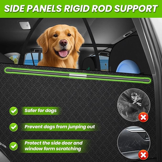 Shademax Dog Car Seat Cover for Back Seat, Backseat Dog Cover for Toyota RAV4 2013-2025 2026/Honda CRV 2017-2022 Accessories, Waterproof Oxford Pet Hammock for Car SUV Seat Protector with High Barrier