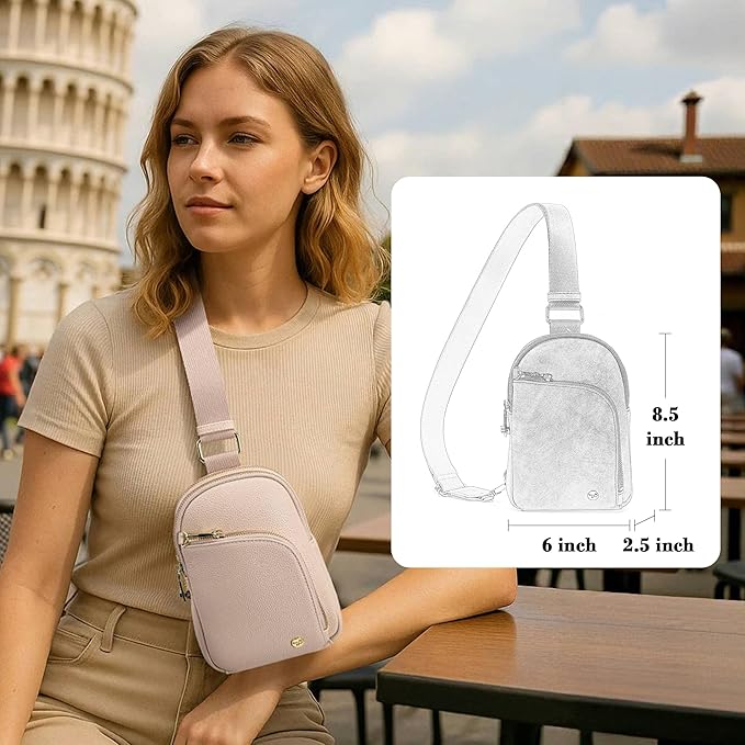 INICAT RFID Blocking Sling Bag Anti Theft Crossbody Bags Women Valentine's Day Gifts Travel Purses Vegan Leather