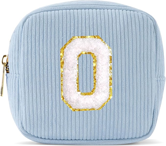 Pocmimut Letter Makeup Bag,Personalized Makeup Pouch for Teen Girl Gifts Trendy Stuff - Birthday Gift 18th Gifts Cute Stuff for Girls,O