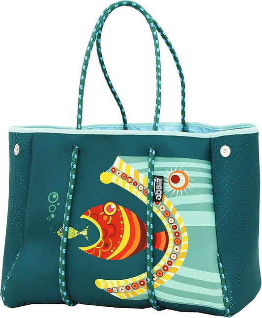 QOGiR Neoprene Multipurpose Beach Bag Tote with Inner Zipper Pocket … … … …