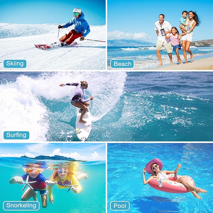 ProCase 2 Pack Waterproof Phone Pouch Case, 7" Universal Underwater Cellphone Dry Bag for iPhone 17 Air 16 15 14 13 Pro Plus Max 12 11, Galaxy S24 S23 S22 Ultra Pixel -Black/Green