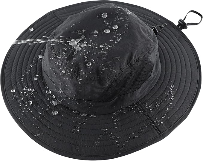 Connectyle Outdoor UPF50+ Men's Sun Hat Foldable Wide Brim Bucket Hat for Fishing Hiking Gardening Breathable Safari Hat