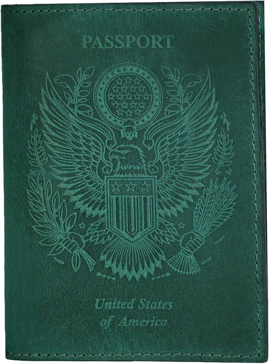 LEATHER VILLAGE Leather Passport Holder Cover – Travel Wallet with Card Slots, Vintage Passport Case for Men & Women – Cute Organizer for Travel Accessories & Documents - Turquoise