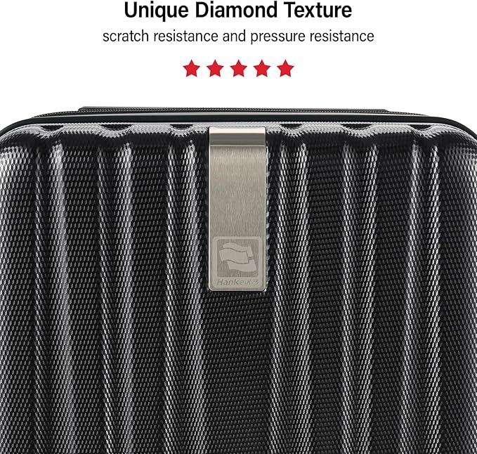 Hanke Hardshell Luggage Sets 3 Piece Extra Large Suitcases with Lock,28 Inch Luggage with Spinner Wheels, PC Travel Suitcase for Women Men 20 24 29Inch,Jet Black