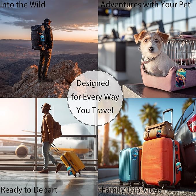 Sea Turtle Luggage Tag 3 Pack Travel Cruise Luggage Tags for Suitcases, Suitcase Tags Identifiers Bag Tags with Privacy Flap, Baggage Name Tag for Women Men Luggage Backpack Handbag School Bag