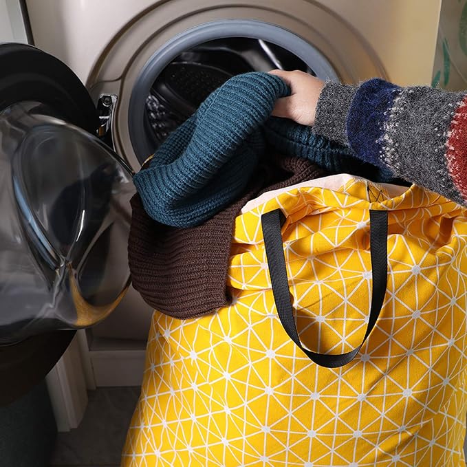 SWISSELITE Laundry Bag with Handle and Drawstring, Large Heavy Duty Laundry Bag, 28 x 40 Inches Travel Dirty Clothes Bag for Laundromat and Household