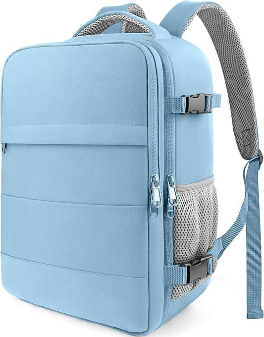HOTOR Travel Backpack - Flight Approved Travel Bag for Men and Women, Carry on Luggage for 15.6" Laptop and Travel Essentials for Work, Business, Weekender, College 11.8"x7.9"x17.3" (Blue)