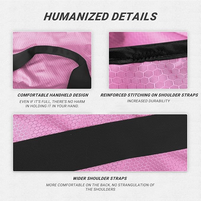 Laundry Bag with Shoulder Straps and Mesh Pocket Laundry Backpack Large Portable Laundry Hamper for College Laundromat Apartment