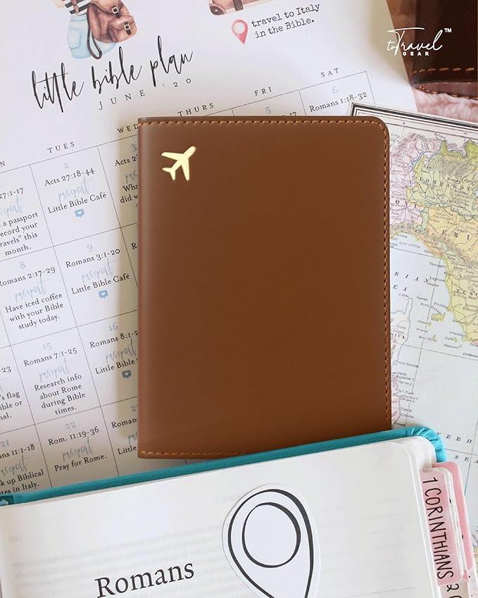 PU Leather Passport Holder Covers Case, Waterproof Rfid Blocking Travel Wallet Passport Holder(Espresso Brown)