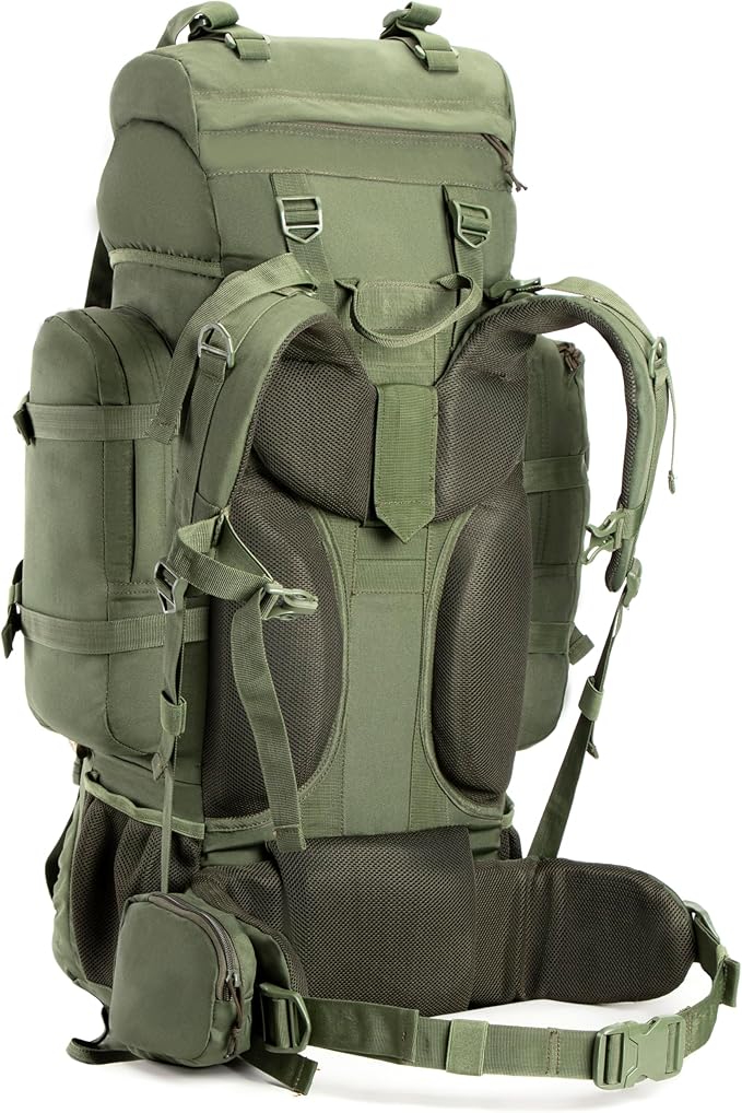 Tripole Colonel 95 Litres Internal Frame Rucksack + Detachable Day Pack, Rain Cover, Army Green