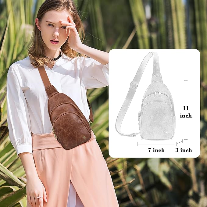 INICAT Crossbody Sling Bags Fanny Packs Valentine's Day Gifts Vegan Leather Travel Vacation Essentials Purses Women