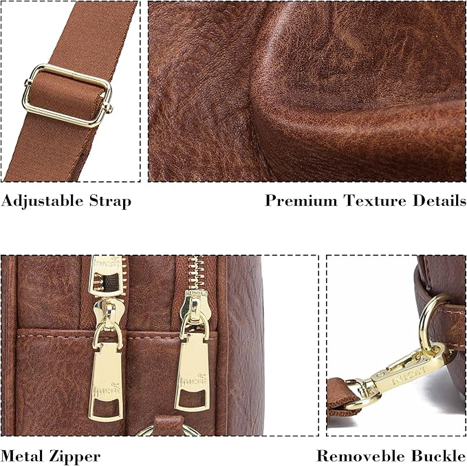 INICAT Crossbody Sling Bags Fanny Packs Valentine's Day Gifts Vegan Leather Travel Vacation Essentials Purses Women