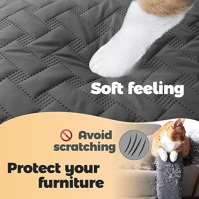 gogobunny 100% Double Sided Waterproof Dog Blanket Soft Pet Bed Cover Reversible Protect Furniture Couch Sofa Car for Puppy Cat Kids (Dark Grey/Light Grey, 82x120 Inch (Pack of 1))