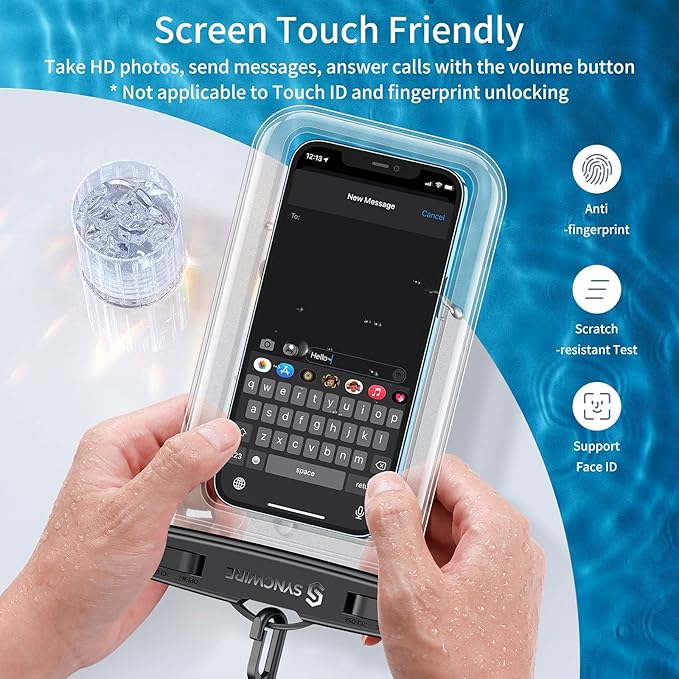 SYNCWIRE Waterproof Phone Pouch [2-Pack] - Universal IPX8 Waterproof Phone Case Dry Bag with Lanyard Compatible with iPhone 15/14/13/12/11 Pro XS MAX XR X Samsung S23 S22 S20+ and More Up to 7 Inches