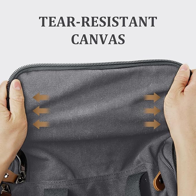 Gonex Canvas Duffle Bag for Travel, 60L Duffel Overnight Weekend Bag (Gray)