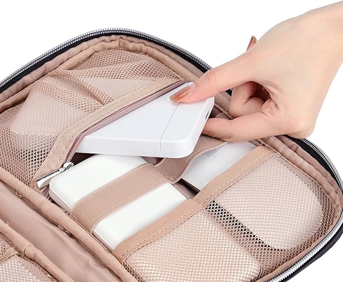 BELALIFE Electronic Organizer, Portable Travel Cable Bag, Tech Storage for Cord, Charger, Phone, Earphone, Hard Drive, USB, SD Card and Other Accessories, Black