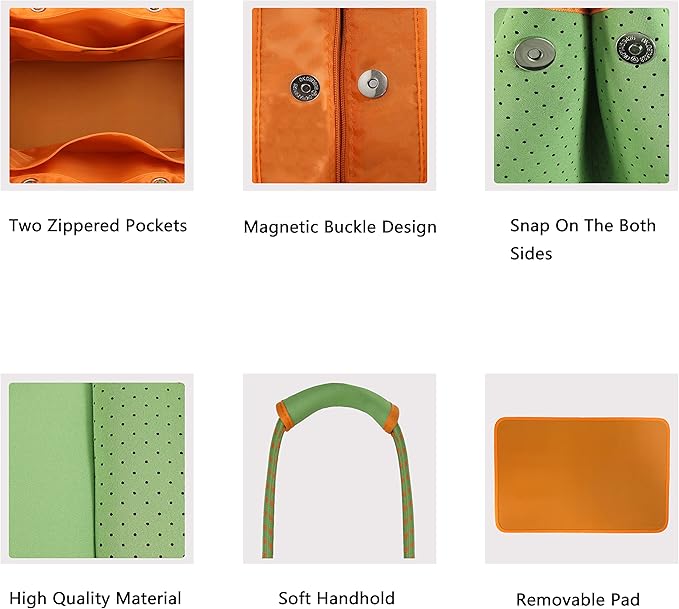 QOGiR Neoprene Multipurpose Beach Bag Tote with Inner Zipper Pocket … … … …