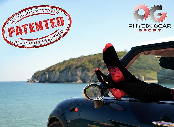 Physix Gear Compression Socks 20-30 mmHg - Men & Women - Running, Nurses, Shin Splints, Flight, Travel