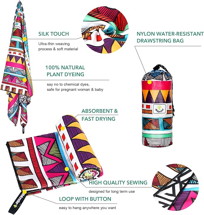 4Monster Microfiber Beach Towel Quick Dry,Super Absorbent Lightweight Travel Towel for Swimmers, Sand Free Camping Towel, Beach Towels for Pool,Swim,Water Sports,Yoga