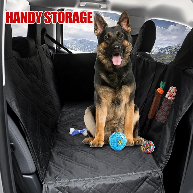 Mabett Dog Seat Covers for Ford Maverick 2025 2024 2023 2022 Accessories, Back Seat Hammock Extender for Pets Include Door Sides and Headrests Protection-Hard Bottom Support 600D Oxford Cloth