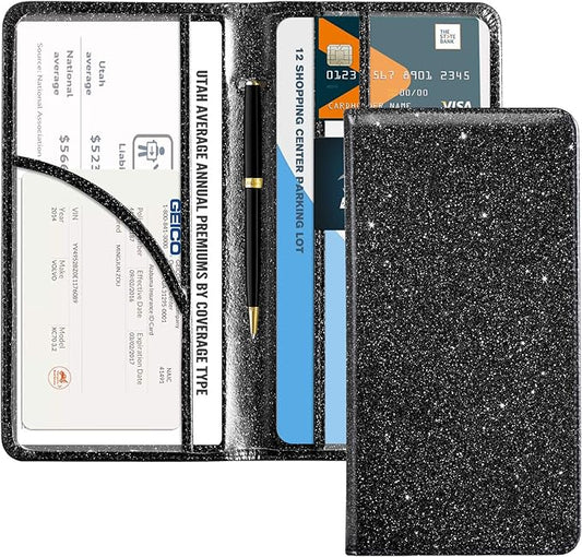 CoBak Car Registration and Insurance Holder - Vehicle Glove Box Car Organizer,Auto Truck Comparment Accessories Case with Magnetic Closure for Driver License,Cards