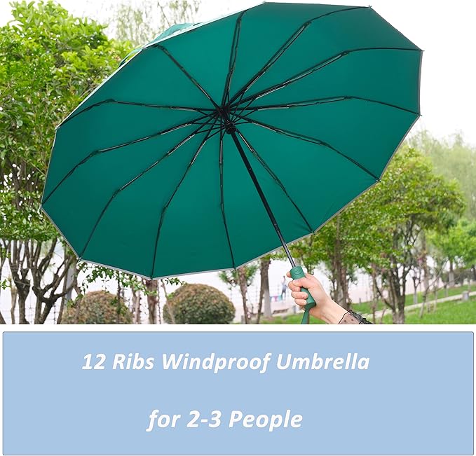 BAODINI Windproof Compact Rain Umbrella for Travel 42/46 Inch Premium Fabric Auto Open Perfect for Purse and Backpack Portable Umbrella for Women and Men