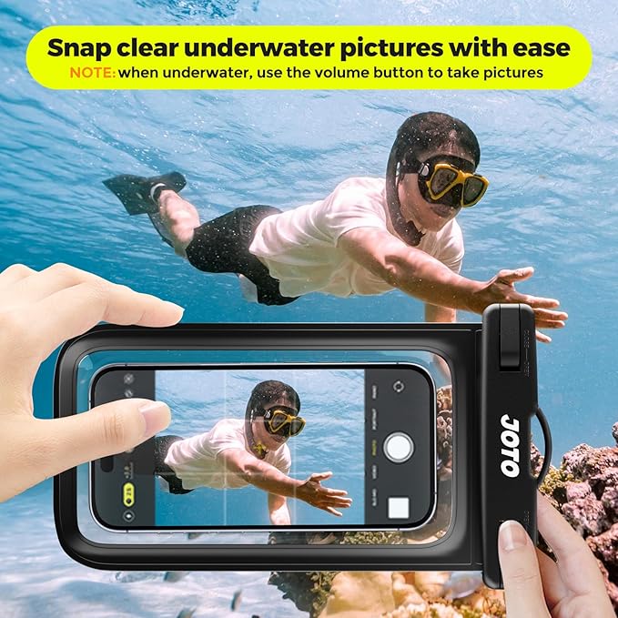 JOTO 2 Pack Universal Waterproof Phone Case for iPhone 17 Air 16 15 14 13 12 11 Plus Pro Max, IPX8 Cellphone Dry Bag XR X SE, Galaxy S23 S22 S21 S20+ S20 S10 Plus Note, Pixel up to 7" -Black/Pink