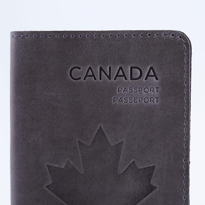 INCARNE Passport Cover - Travel Passport Wallet - Leather Passport Holder for Men Women Family with Card Slots & Note Compartmen - Sleeve Protector - Genuine Leather - Vintage Gray