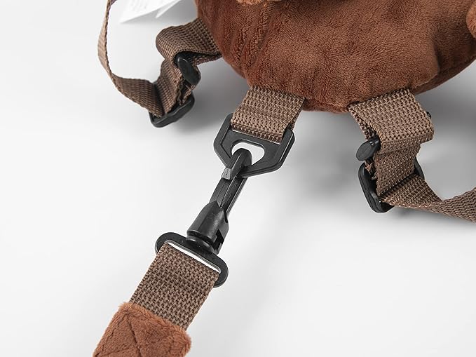 2 in 1 New Monkey Toddler Safety Harness Backpack Children's Walking Leash Strap（Brown）