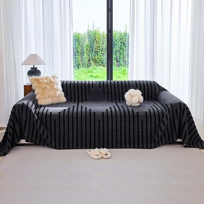 Non Slip Couch Covers for 2 Cushion Couch Sofa, Pet Friendly Sofa Covers Washable, Heavy Duty Scratch Resistant Furniture Cover for Dogs Fits Love Seat, 71" x 102", Gray