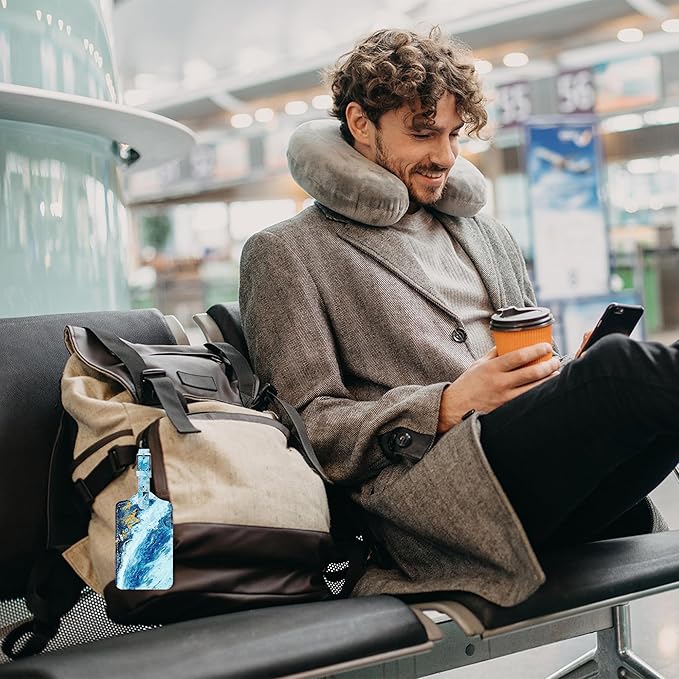 4 Pack Luggage Tag for Suitcases TSA Approved, Leather Suitcase Tags Identifiers, Cute Bag Name Travel Tags ID Labels for Women Men Cruise Airport Luggage Travel Essentials by Sodsay