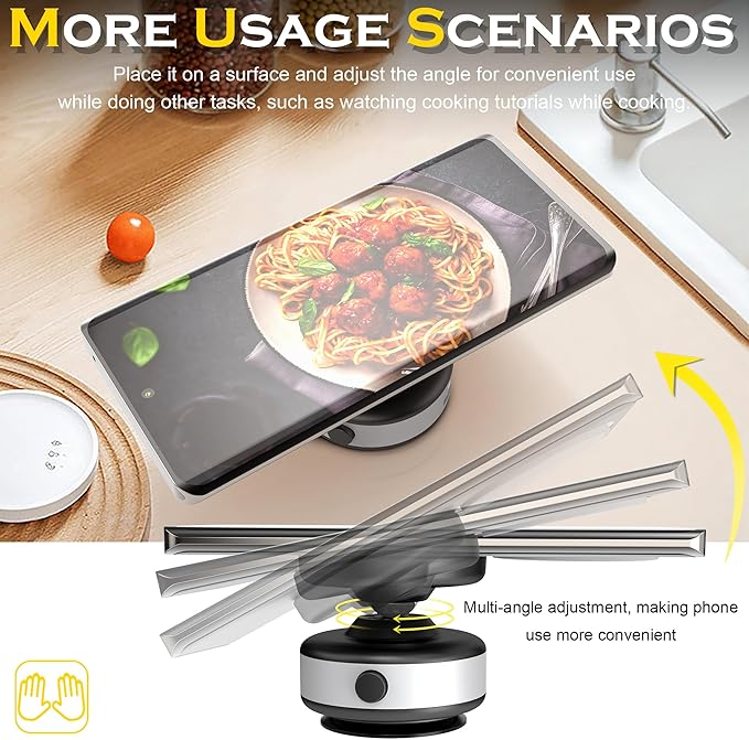 Fostex Vacuum Magnetic Phone Holder Magnet,360 Adjustable Rotatable Magnetic Mount,Electric Vacuum Magnetic Phone Holder,Hands-Freephone Holders for Your Car iPhone 16/15/14/13/12