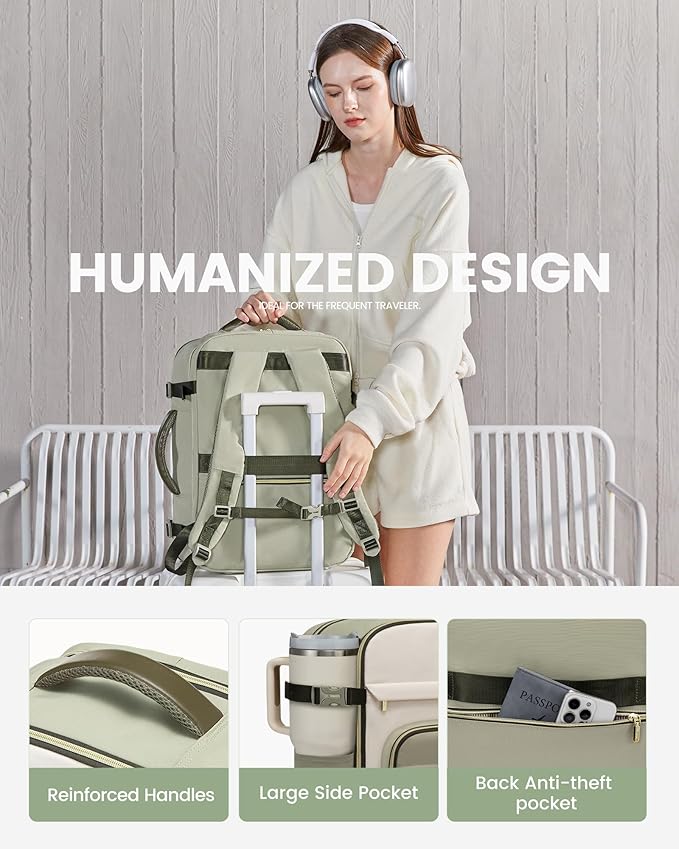 LOVEVOOK 40L Travel Backpack for Women & Men - 17.3 Inch Carry On Backpack & Personal Item Backpack for Airlines, Spacious and Durable Design, with 3 Packing Cubes