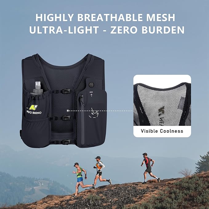 Running Vest with 350 ML TPU Soft Flask, Small Running Water Vest -Adjustable Chest Straps, Lightweight Hydration Vest Pack for Trail Marathon Hiking Cycling for Women Men Mini