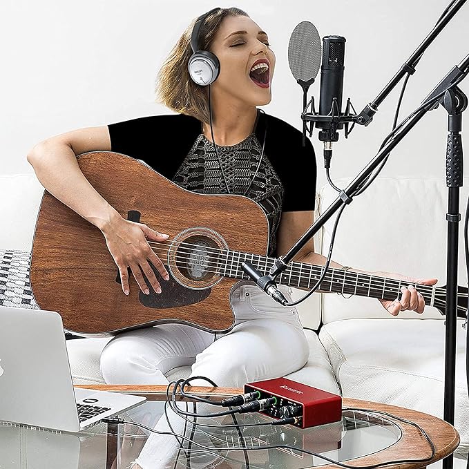 PHILIPS Over Ear Wired Stereo Headphones for Podcasts, Studio Monitoring and Recording Headset for Computer, Keyboard and Guitar with 6.3 mm (1/4") Add On Adapter- Silver