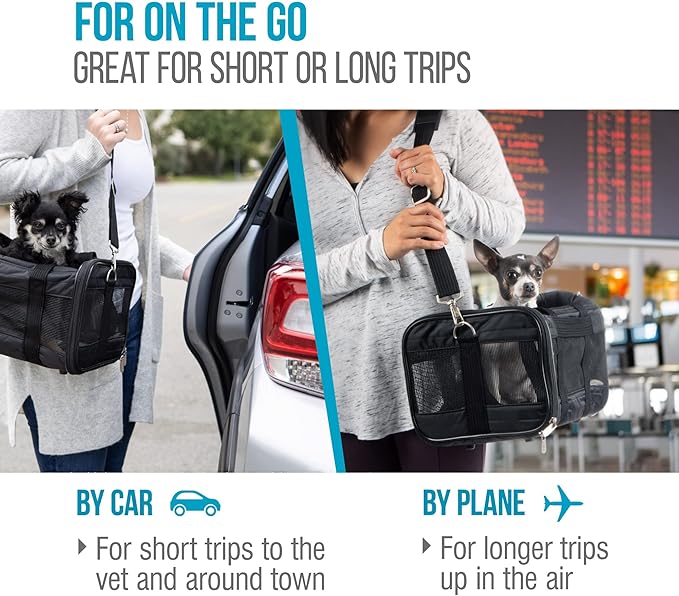 Sherpa Original Deluxe Travel Pet Carrier, Airline Approved & Guaranteed On Board - Black Lattice, Medium