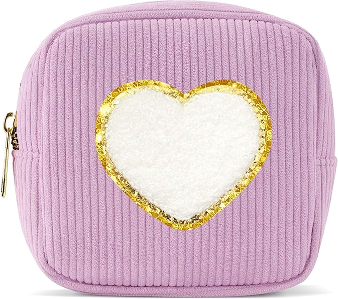 Pocmimut Preppy Makeup Bag,Travel Toiletry Bag,Monogrammed Gifts for Women,Personalized Birthday Gift for Sister Friends,Cute Stuff for Girls,Love