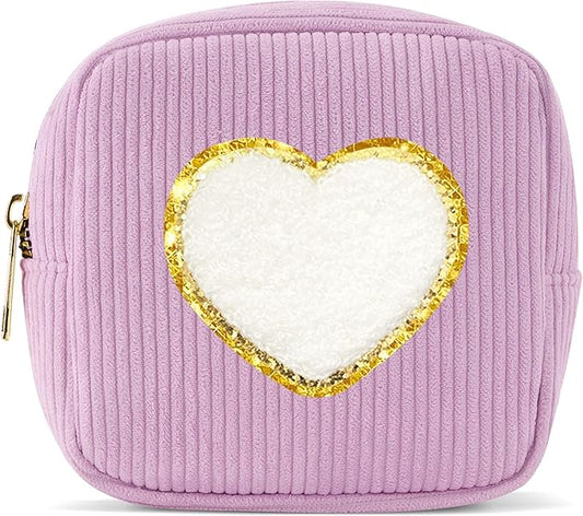 Pocmimut Preppy Makeup Bag,Travel Toiletry Bag,Monogrammed Gifts for Women,Personalized Birthday Gift for Sister Friends,Cute Stuff for Girls,Love