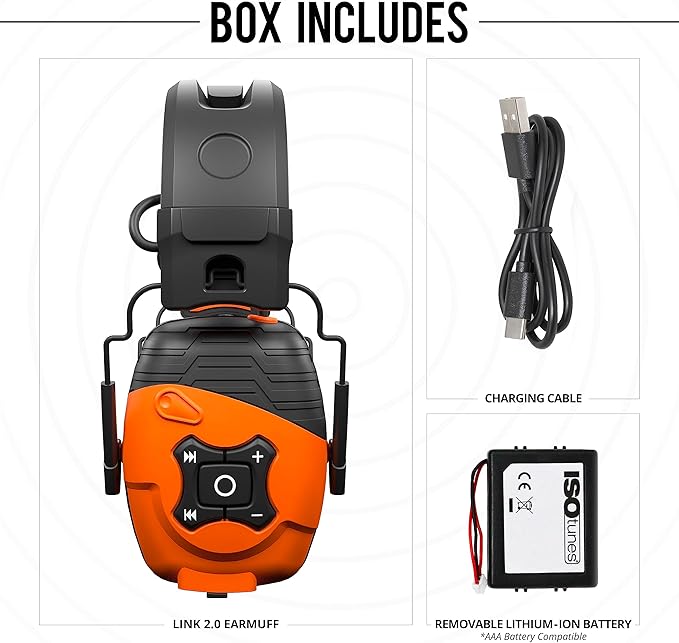 ISOtunes LINK Bluetooth Earmuff – Ear Protection Headphones for Work, Mowing, & Construction, 25 NRR OSHA Approved Headphones