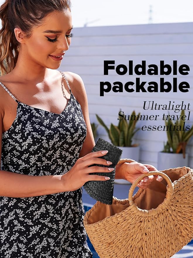 Straw Sun Visors & Hats for Women - Packable Beach Hats, Handmade, Sun Protection