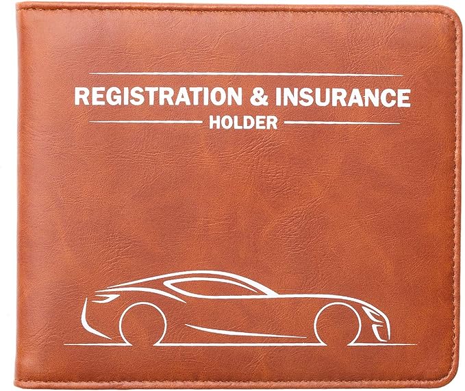 CANOPUS Car Registration and Insurance Holder with Magnetic Closure, Car Document Holder, Vehicle Glove Box Organizer, Wallet for Auto, Motorcycle, Truck and More, 1 Pack with EZ Pass Strip, Car