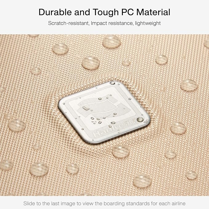 Hanke Grace Expandable Carry On Luggage with Wheels Airline Approved Hard Shell Suitcases with Front Pocket，Top Opening Luggage with TSA Lock for Short Business Travel, Cuban Sand.