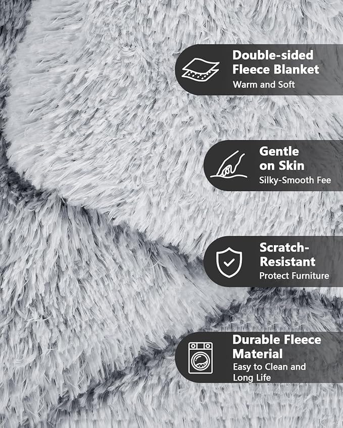 PJYuCien Dog Blanket for Medium Large Dogs, 60"x50" Large Pet Blankets with Reversible Fleece, Washable Calming Pet Throw for Couch/Bed, Grey