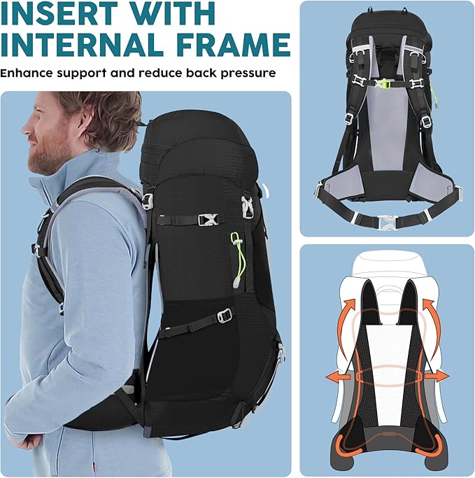 N NEVO RHINO Internal Frame Hiking Backpack 50/60/65/70/80L, Mountain Climbing Camping Backpack Daypack Waterproof Rain Cover | Mountain Climbing, Camping Backpack, Daypack, Waterproof, Rain Cover