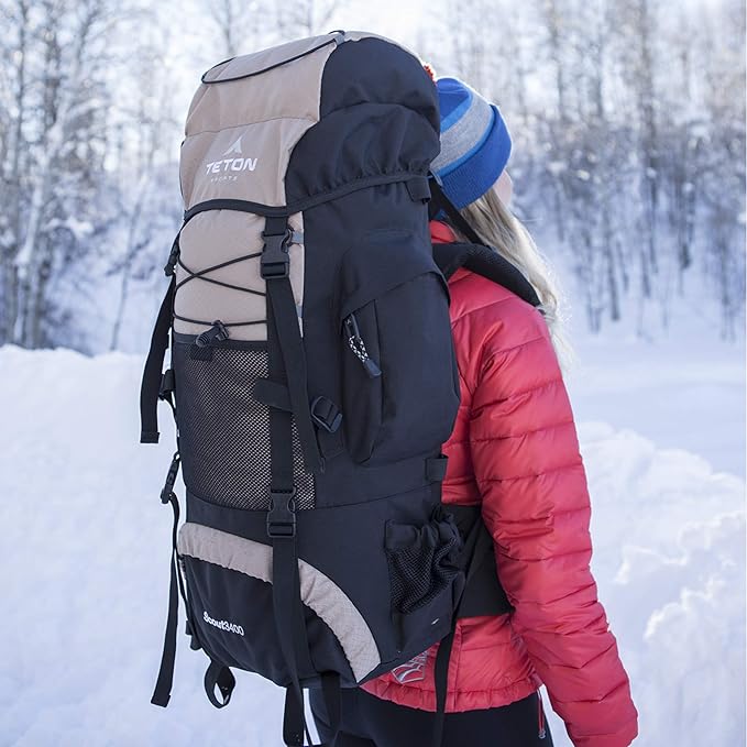 TETON 55L Scout Internal Frame Backpack for Hiking, Camping, Backpacking, Rain Cover Included