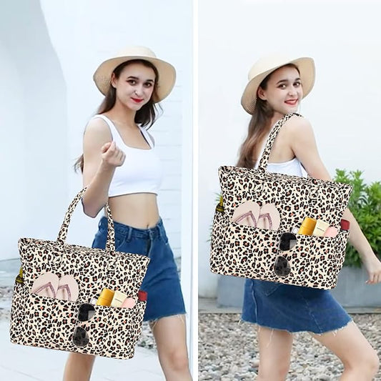 Beach Pool Bags Tote for Women Ladies Large Gym Tote Carry On Bag With Wet Compartment for Weekender Travel Waterproof