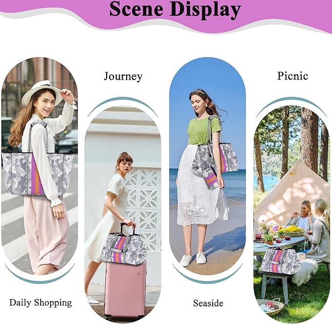 QOGiR Neoprene Multipurpose Beach Bag Tote with Inner Zipper Pocket … … … …